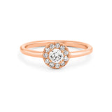 Round Shape Halo Style Ring in Gold with Diamonds