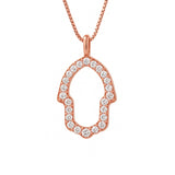 Hamsa Necklace in Gold with Diamonds