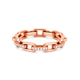 Chain Ring in Gold with Diamonds