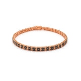 Black Diamond Tennis Bracelet in 14K Solid Gold