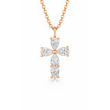 Cross Necklace in 14k Gold 0.40ct Natural Diamonds