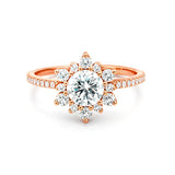 Star Snowflake Engagement Ring in Gold with Diamond