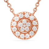 Round Charm Necklace in Gold with Diamonds