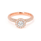 Round Halo Engagement Ring  in Gold with Diamonds