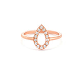 Pear Shape vintage style Ring in Gold with Diamonds
