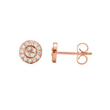 Halo Design Earrings in Gold with 32 Diamonds 0.16ct for pair of earrings