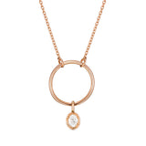 Solitaire Diamond Necklace in 14K Solid Gold