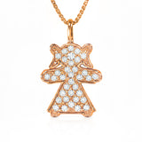New Mom Necklace in Gold with Diamonds