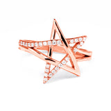 Star Ring in Gold with 29 Diamonds 0.17ct