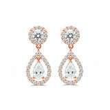 Teardrop Pear Earrings in 14K Solid Gold and Natural Diamonds