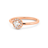 Round Shape Halo Style Ring in Gold with Diamonds