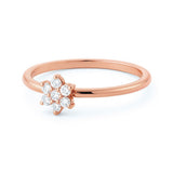 Floral Ring in Gold with Diamonds