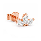 Crown Dainty Stud Earrings in Solid 14K Gold with Diamonds