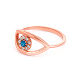 Evil Eye Shape  Ring in Gold with Diamonds