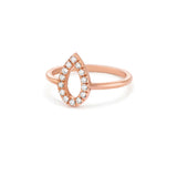 Pear Shape vintage style Ring in Gold with Diamonds