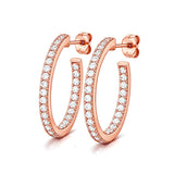 Round shape Earrings in Gold with 50 Diamonds 0.50ct