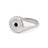 Evil Eye Black Signet Ring in Gold with Diamond