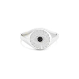 Evil Eye Black Signet Ring in Gold with Diamond