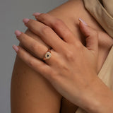 Evil Eye Black Signet Ring in Gold with Diamond
