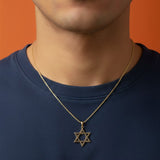 Star of David Necklace in 14K Gold – 1/4 CTW Black Diamond