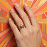 Elegant 14K Gold Starfish Signet Ring