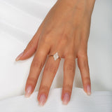 Triangle Shape Ring in Gold with Diamonds