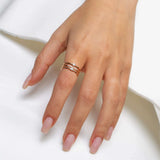 Trio Band Ring in Gold with Diamonds