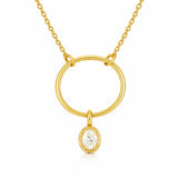 Solitaire Diamond Necklace in 14K Solid Gold