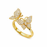 Butterfly Shape Ring in Gold with 0.80 CT Diamonds