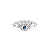 Evil Eye Ring in Gold with Diamonds