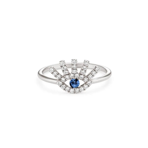 Evil Eye Ring in Gold with Diamonds