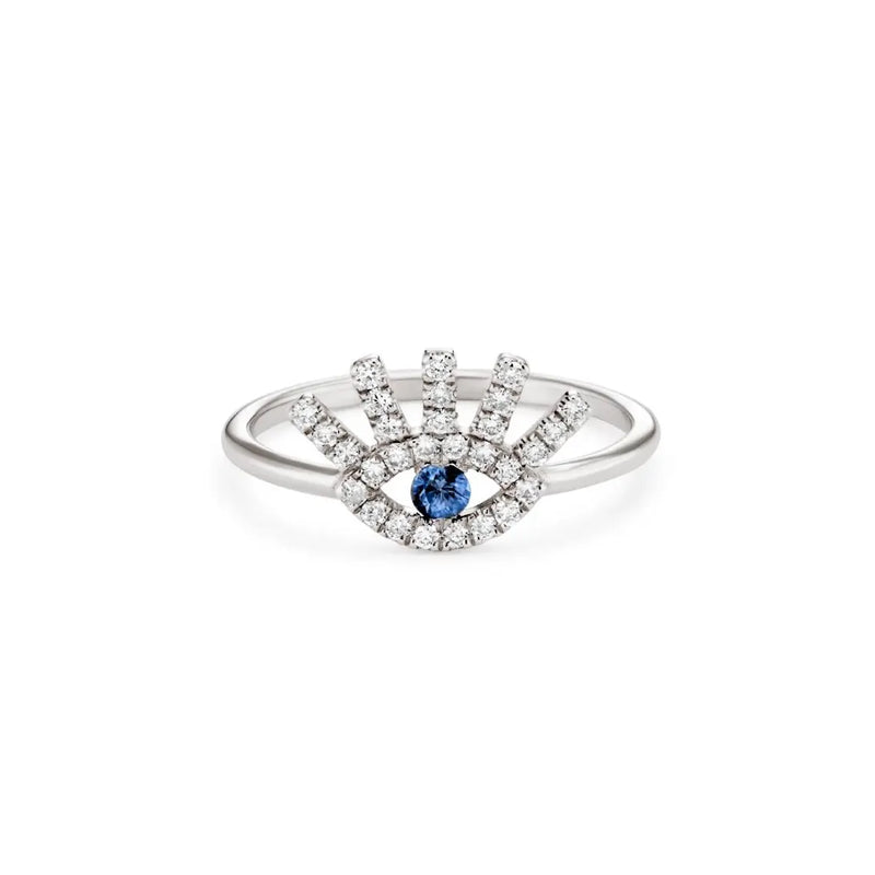 Evil Eye Ring in Gold with Diamonds