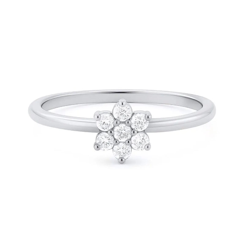 Floral Ring in Gold with Diamonds