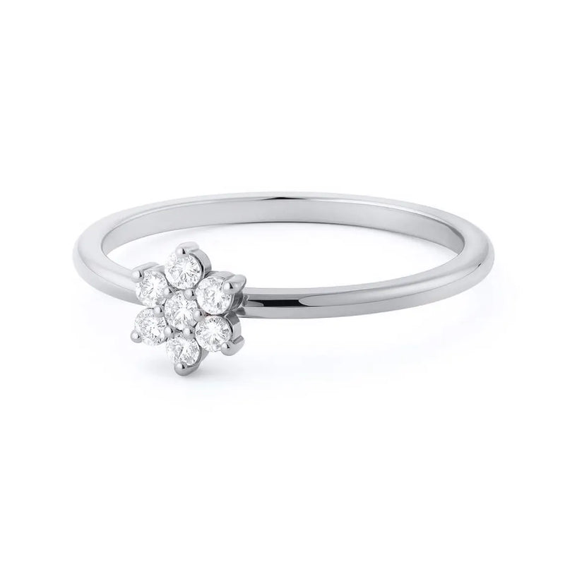 Floral Ring in Gold with Diamonds