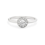 Round Shape Halo Style Ring in Gold with Diamonds
