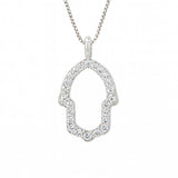 Hamsa Necklace in Gold with Diamonds