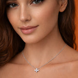 Cross Pendant in 14K Solid Gold with Natural Diamond