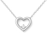 Heart Minimal Necklace in Gold with Diamonds