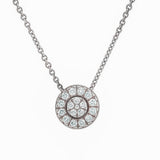Round Charm Necklace in Gold with Diamonds