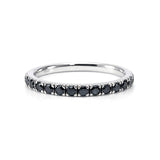 Men's Black Diamond Wedding Band in White Gold