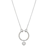 Heart Cut Diamond Solitaire Necklace in 14K Solid Gold