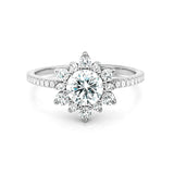 Star Snowflake Engagement Ring in Gold with Diamond