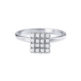 Square Shape Ring in Gold with Diamonds