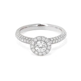 Round Halo Engagement Ring  in Gold with Diamonds