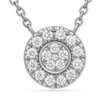 Round Charm Necklace in Gold with Diamonds
