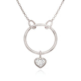 Heart Cut Diamond Solitaire Necklace in 14K Solid Gold