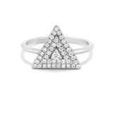 Pyramid Pave Ring in Gold with 40 Diamonds 0.20ct
