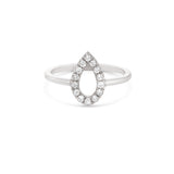 Pear Shape vintage style Ring in Gold with Diamonds