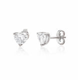 Single Heart Earrings in Gold with Diamond