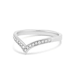 V Shape/Chevron Ring in Gold with 0.08 CT Diamonds